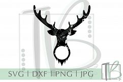 Grunge Monogram Deer Head SVG Product Image 2