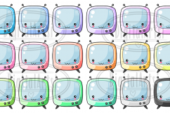 Kawaii TVs Clipart Product Image 2