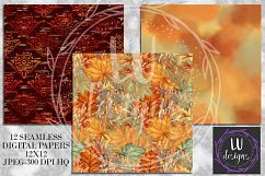 Fall Digital Papers, Autumn Backgrounds, Fall Patterns Product Image 2