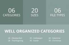 166 Observances &amp; Holiday Filled Round Corner Icons Product Image 3