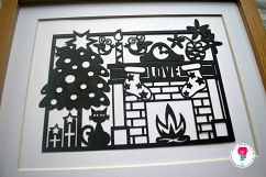 Cat Christmas Paper Cut SVG / DXF / EPS Files Product Image 2