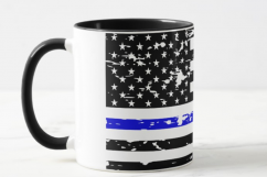 Police Blue Line Flag SVG Product Image 2