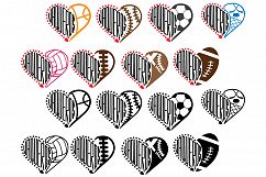 Vaqueros Sport Heart SVG School Spirit football 935s Product Image 2