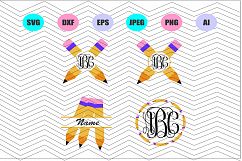 Pencils monogram Svg Vector File Cricut Design Vinyl Decals Product Image 1