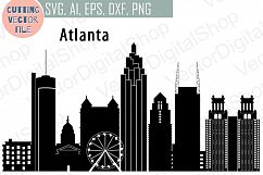 Atlanta Vector, Georgia Skyline USA city, SVG, JPG, PNG, DWG, CDR, EPS, AI Product Image 1