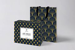 8 Seamless Art Deco Patterns - Gold &amp; Navy Blue - Set 3 Product Image 2