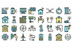 Autonomous house icons set vector flat Product Image 1