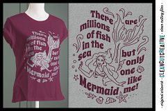 ONLY ONE MERMAID LIKE ME! - SVG DXF EPS PNG - Cricut &amp; Silhouette - clean cutting files Product Image 1