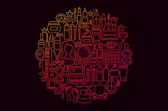 Cosmetics Line Art Icons Product Image 6