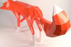 DIY Fox Papercraft, Red Fox, Fox Tail, Fox and Dogs, Fox Sculpture, Animal Trophy, Paper Animals, Home Decor, 3D origami, wild nature, foxy Product Image 3