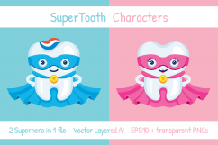 SuperTooth - Dentist Superhero Mascot Clipart Product Image 1