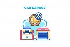 Car Garage Place Vector Concept Color Illustration Product Image 1