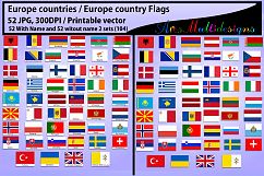 Europe countries / Europe country Flags / country flag / 300DPI / Vector flags / flag clipart and silhouette / printable flag/ digital flag Product Image 4
