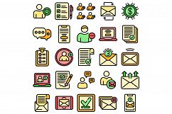 Request icons set vector flat Product Image 1