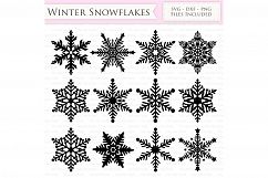Winter Snowflakes SVG Snow svg cutting files Cricut and Silhouette SVG dxf png jpg included. Christmas Snowflake cutting files Product Image 1