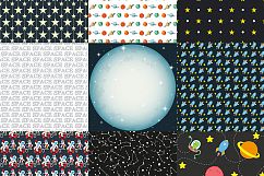 Space paper pack, space digital paper, astronaut party paper, scrapbook paper, rocket, outer space,  Stars, Moon, Galaxy, planets, Earth Product Image 2