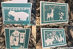Bird and Bear&#039;s Xmas Collection x 8 papercutting templates Product Image 1