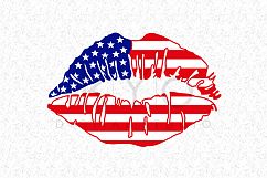 4th of July Independence Day American Flag US Flag Girl Lips SVG DXF PNG EPS files, American girl lips Product Image 1