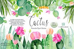 Cactus watercolr clipart collection Product Image 1