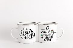 2 Camping mug mockup two cups mock up metal camp enamel mugs Product Image 2