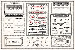 Vintage Ornaments Set - AI, EPS, PNG Product Image 1