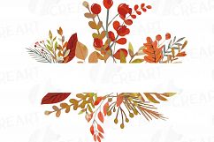 Autumn frames watercolor clip art pack, fall design borders Product Image 6