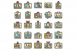 Id card icons set vector flat Product Image 1