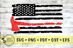 Firefighter Axe Distressed Flag SVG Product Image 1