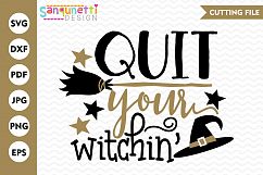  Halloween SVG, Halloween Lettering, Witchin SVG, witch Product Image 1