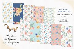 Haze Watercolor Floral Seamless Patterns Digital Papers Set Product Image 3