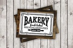 Vintage Bakery Sign Cut File - SVG DXF EPS AI JPG PNG Product Image 2
