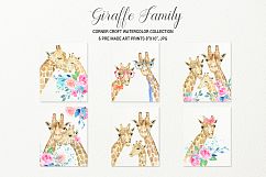Watercolor giraffe portrait, giraffe family clipart Product Image 2
