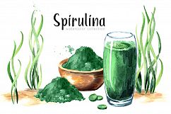 Spirulina. Watercolor collection Product Image 1