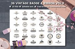 36 VINTAGE BADGE &amp; RIBBON Vol.2 Product Image 1