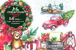 Watercolor Christmas Clipart Product Image 1