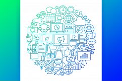 Marketing Line Art Icons Product Image 2