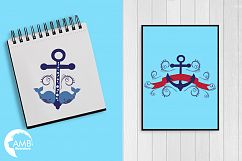 Nautical Whales clipart, graphics, illustrations AMB-926 Product Image 2