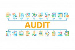 Audit Finance Report Minimal Infographic Banner Vector Product Image 1