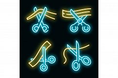 Launch event icons set vector neon Product Image 1