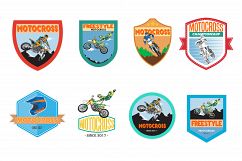 set of motocross badge logo vector Product Image 1