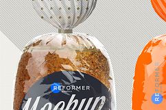 Three Transparent Bread Package with Clip Mockup Product Image 3
