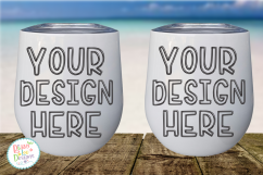 Double Wine Tumbler Beach Mockup Product Image 1