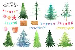 Watercolor Christmas Trees Product Image 2