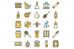 Apiculture icon set line color vector Product Image 1