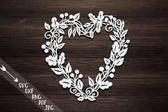 Harvest Thanksgiving Heart wreath Monogram paper machine cut Product Image 1