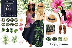 Tropical Travel Fashion Girl for bloggers and planners Product Image 1