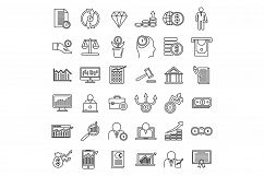 Broker auditor icons set, outline style Product Image 1
