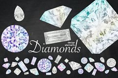 Diamonds Watercolor Illustrations &amp; Patterns Product Image 2