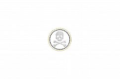 Skull and Bones ITH Halloween Feltie Embroidery Design Product Image 3