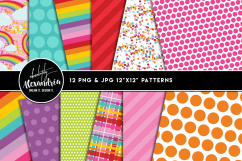 Rainbow Wishes Clipart Graphics &amp; Digital Paper Patterns Bundle Product Image 2